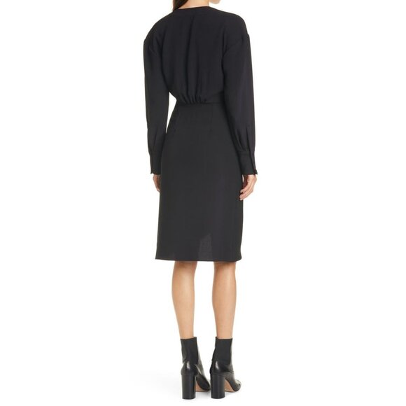 🆕ba&sh Kiari Mini Dress Long Sleeve Nipped Waist Black Small 2-4 - Picture 3 of 12